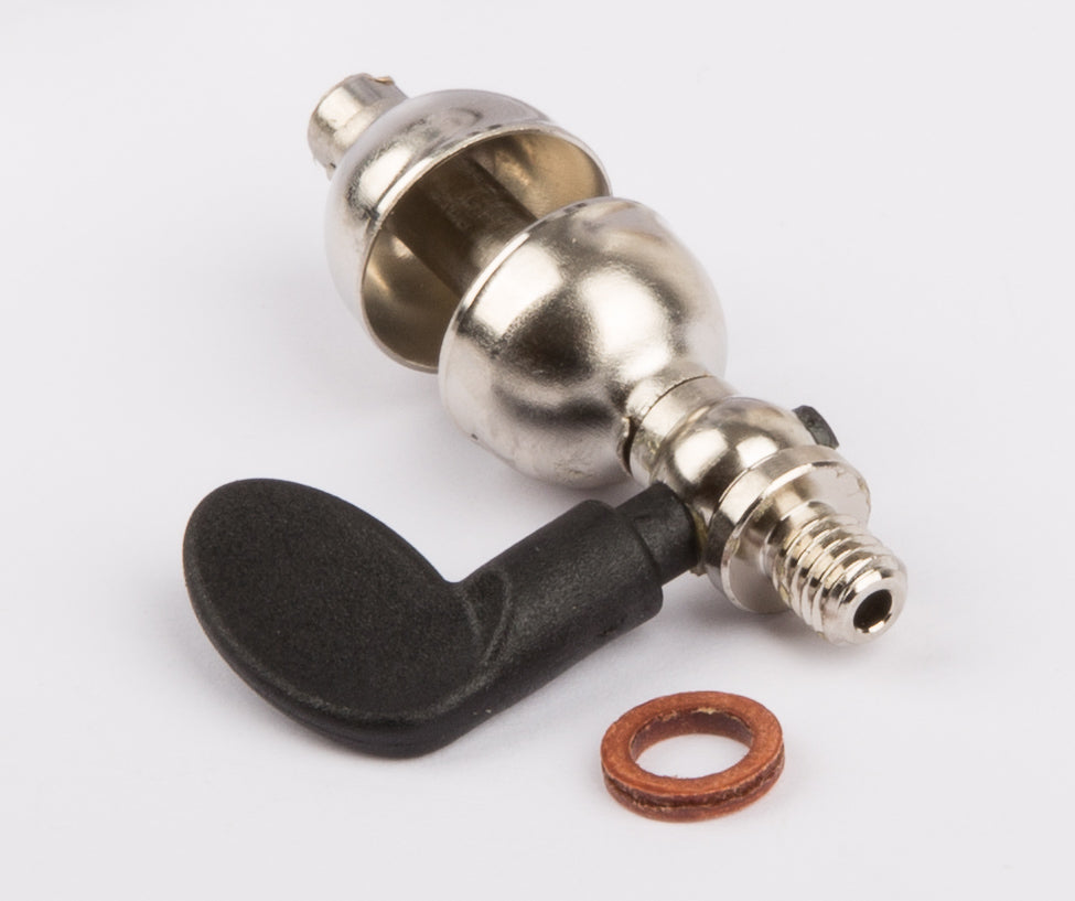 Sifflet à vapeur à dôme, nickel, filetage M5, avec levier en plastique