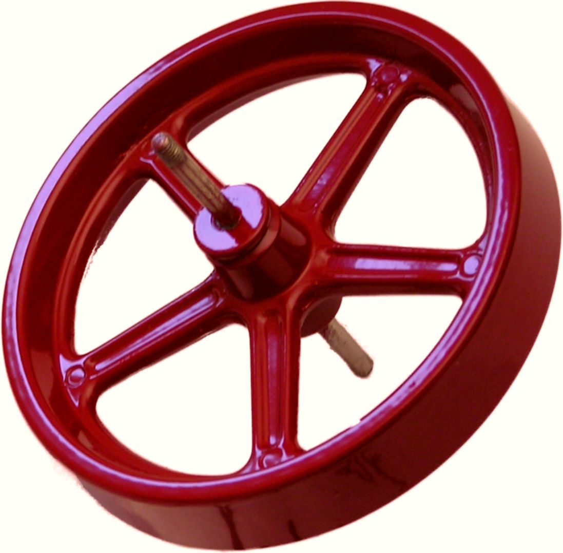 Volant moteur 100 mm, rouge, avec axe