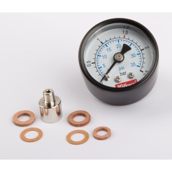 Manometer with rear thread M6 and adapter M6-M5, 30 mm diameter