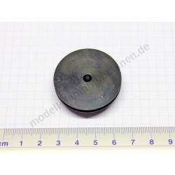 Grooved pulley, aluminium, black, 38 mm diameter