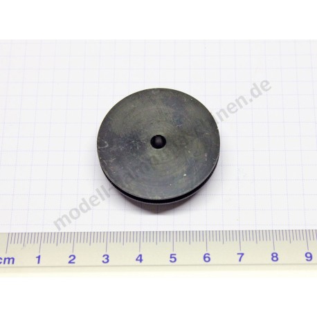 Grooved pulley, aluminium, black, 38 mm diameter