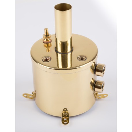 Boiler with spring loaded safety valve incl. glass, polished brass