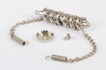 Schnecke mit Kette und Zahnkranz, lang, (nickel) mit Zugfeder