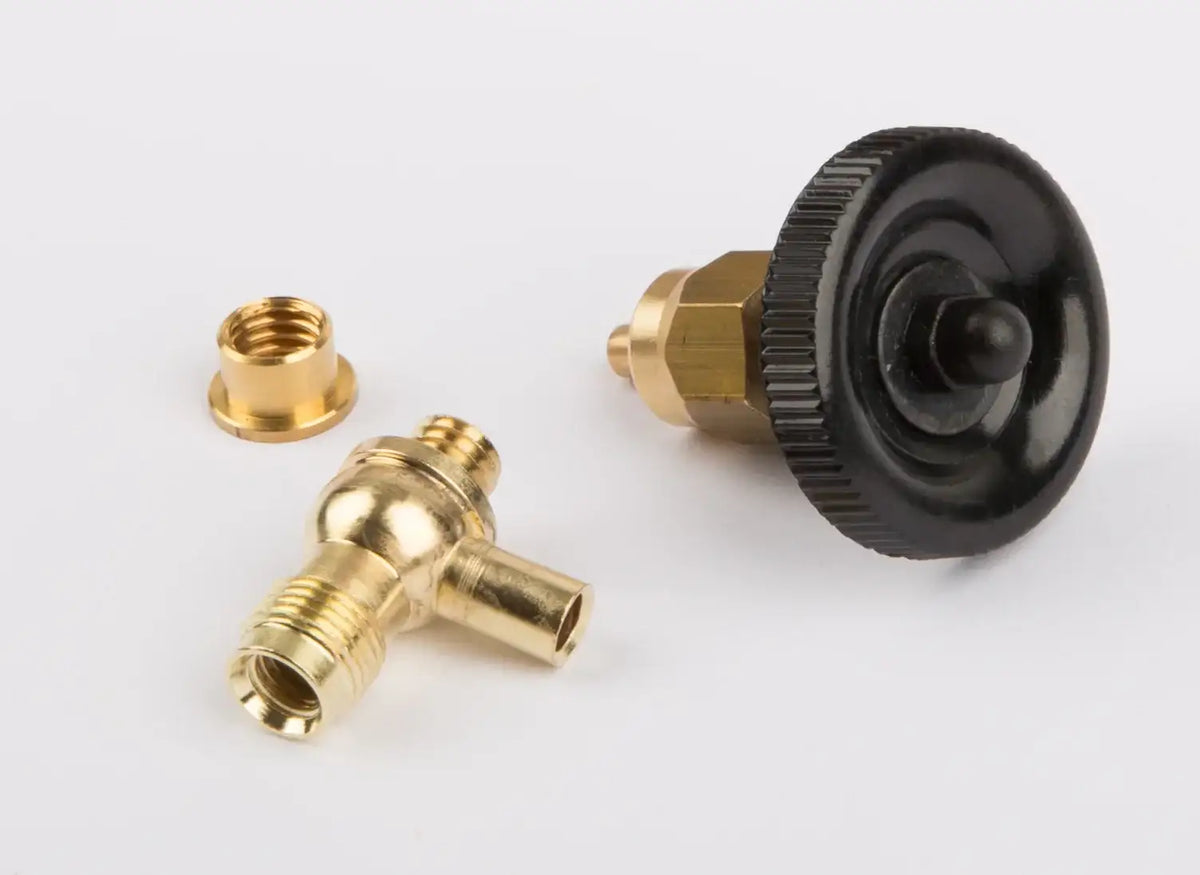 Dampfabsperrventil/Ablassventil mit Ventilkörperunterteil und Bundmutter/Lötring, messing