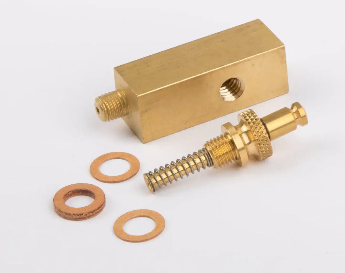 Manometersockel messing, 12x12 mm Innengewinde oben M6 x 0,75